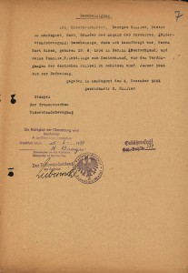 Reverend Georges Gillier confirms her stay (1944). © Hessisches Hauptstaatsarchiv, Wiesbaden