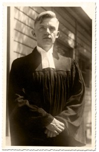 Reverend Heinz Welke in front of the Trinity Community’s Church for the Needy (photo from 1936) © Dieter Welke