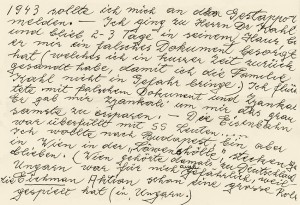 Excerpt from Tuschi Müller’s letter (dating from 1996) to Gerhard Kahl.  Description of her escape from Frankfurt am Main to Vienna. © Dr. Eugen Kahl