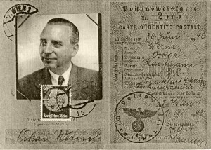 Postal ID for Siegmund Stein issued in Vienna under the name “Oscar Werm” © Hessisches Hauptstaatsarchiv, Wiesbaden